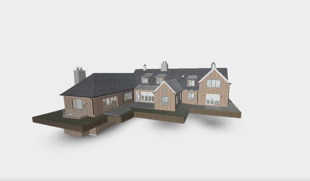 LOD 400 Archicad model of the 7,000 sq ft mansion created from 3D laser scanning
