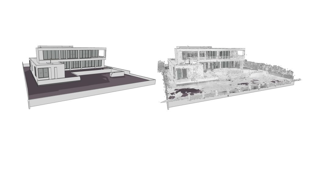 Comparison of as-built point cloud data with BIM model
