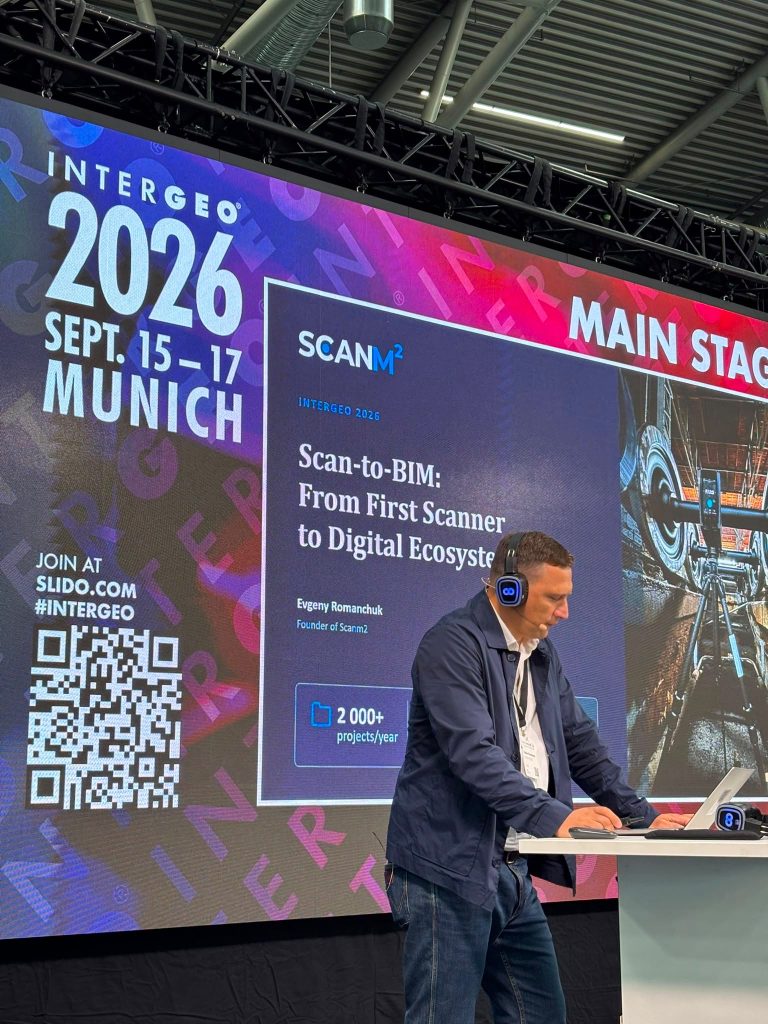 Yauheni Ramanchuk, CEO and Founder of ScanM2, presenting ScanTrack on the INTERGEO Main Stage.