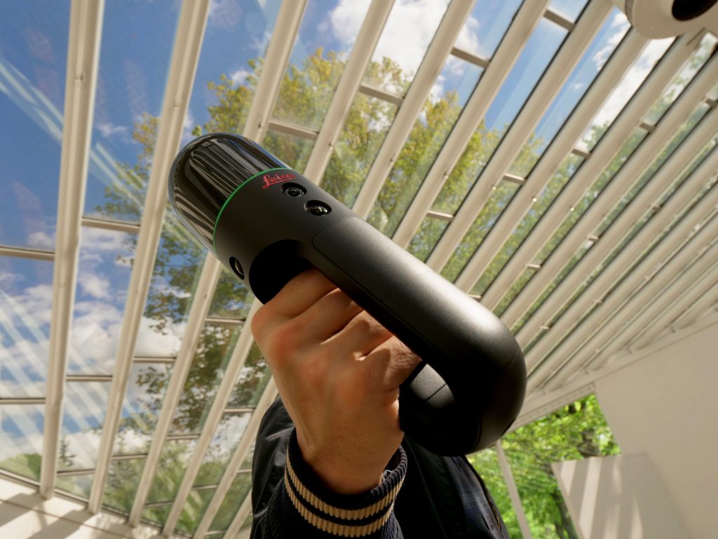 Leica BLK2GO handheld mobile SLAM 3D laser scanner used for building surveys